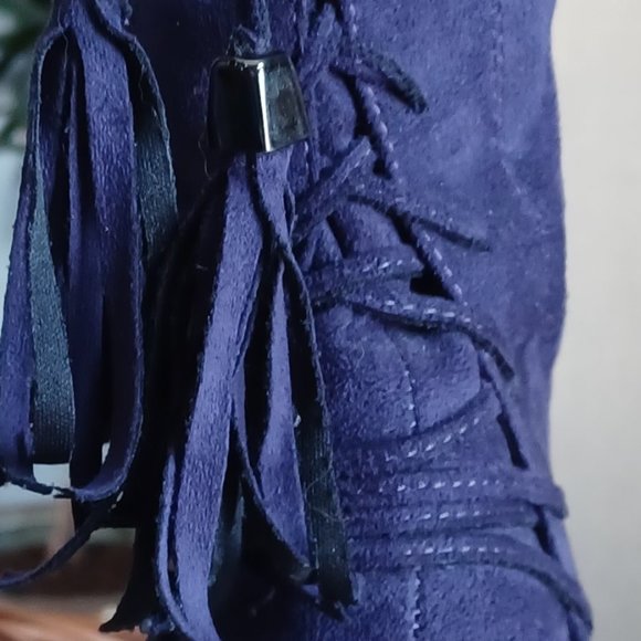 Purple Knee-high faux suede purple high heel boots size 6.5 - Picture 6 of 6